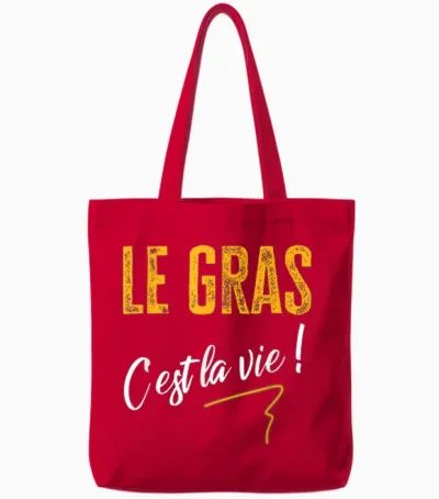 Tv Le Gras C'est La Vie Phrase Culte Series Kaamelott Humour T-Shirt, Black Tote Bags - Red