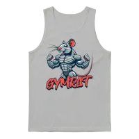 Gymrat! Funny Muscular Rat Cartoon Unisex Tank Top - Ash – 1