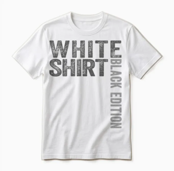 White Shirt Black Edition White Shirt Black Edition Unisex T-Shirt in White