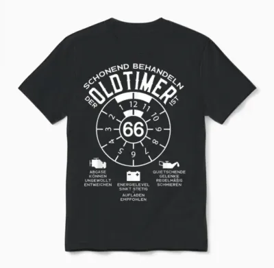 66 Jahre Schonend Treatment Oldtimer 66. Geburtstag T-Shirt, Black Unisex T-Shirt - Black