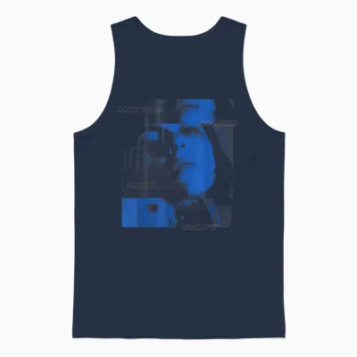 Official Billie Eilish Hit Me Hard and Soft Blue Photo Unisex Tank Top - Navy