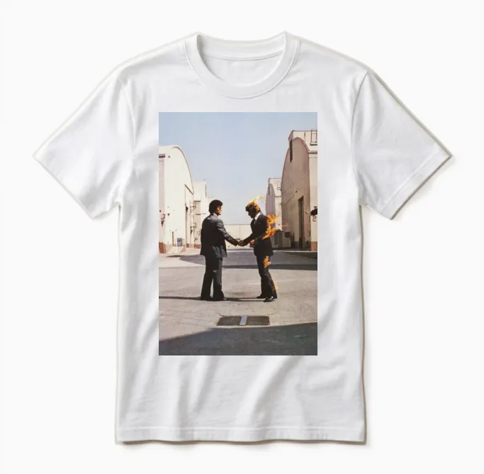 Pink Floyd Wish You Were Here Album Cover Unisex T-Shirt in White