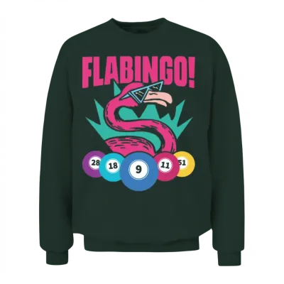 Cool Flamingo Bingo Flamingo for Bingo Players Unisex Sweatshirt - Forest