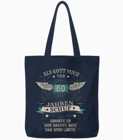 60. Geburtstag Mann Frau 60 Jahre 1966 Deko Lustig Geschenk Tote Bags - Navy