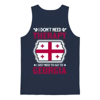 Georgia Therapy Vacation Tbilisi Gift Unisex Tank Top - Navy – 1