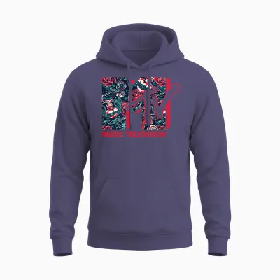 Mademark X Mtv - the Official Mtv Logo - Roses and Tattoo Style Unisex Hoodie - Heather Sport Dark Navy