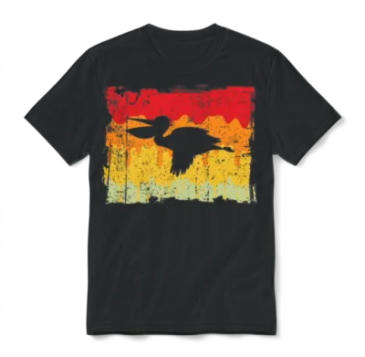 Pelican Retro Unisex T-Shirt - Black