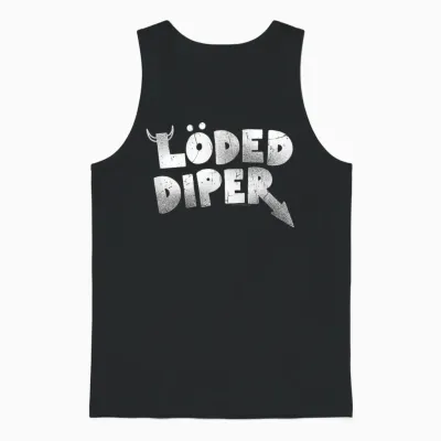 Diary of a Wimpy Kid Löded Diper Distressed Logo Unisex Tank Top - Black