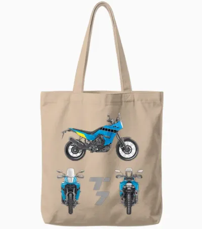 Tenere 700 T7 Adventure Vintage Bike Enduro Shirt Motorcycle T-Shirt, Black, S Tote Bags - Natural