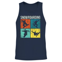Retro Snowboard and Snowboarding Unisex Tank Top - Navy – 2