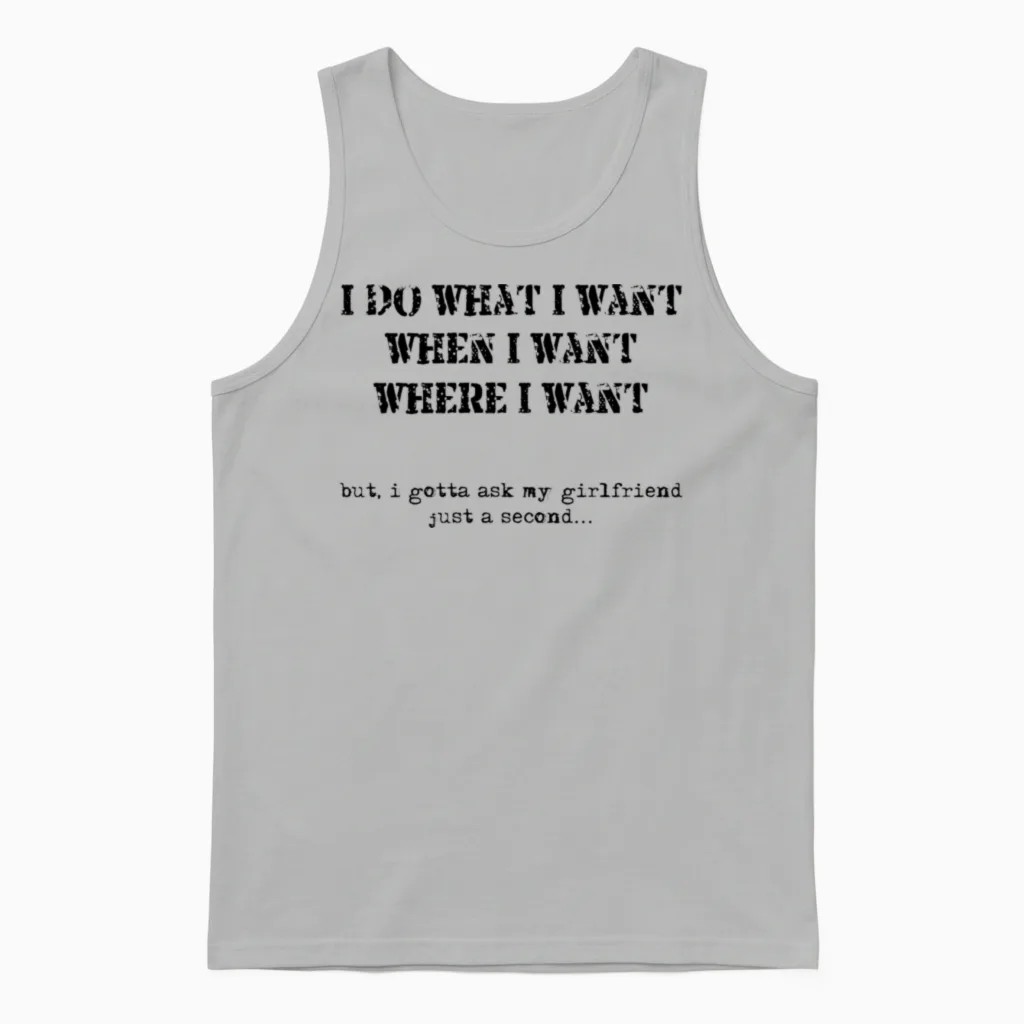 Funny Unisex Tank Top in Ash