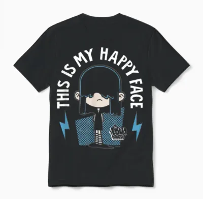 The Loud House This Is My Happy Face Lucy Loud Shot Unisex T-Shirt - Black