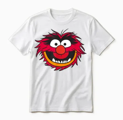 The Muppets Animal Head T-Shirt, Black Unisex T-Shirt - White
