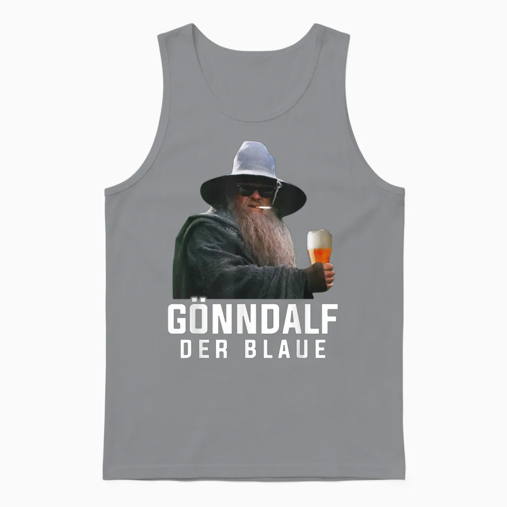 Gönndalf Der Blaue Biertrinker Saufen Bier Unisex Tank Top in Sport Grey