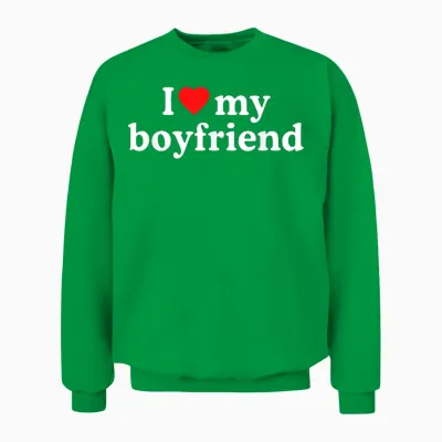 I Love My Bf Boyfriend · I Heart My Bf Valentine's Day Unisex Sweatshirt - Irish Green