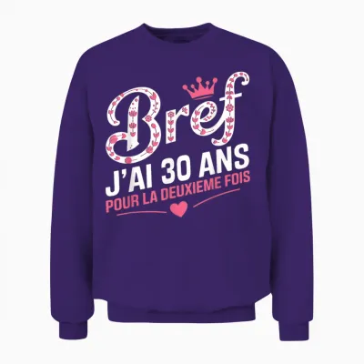 60 Years Woman Birthday Gift 60 Years Woman Birthday T-Shirt, Black, S Unisex Sweatshirt - Purple