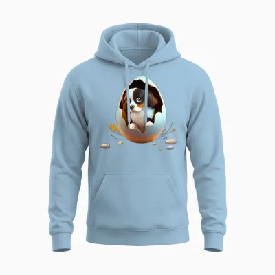 Dog in the Egg Unisex Hoodie - Light Blue