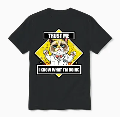 Funny Cat Unisex T-Shirt - Black