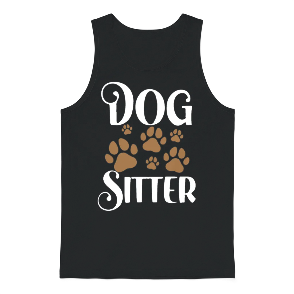 Dog Sitter Job Dogs Puppy Dog Sitting Unisex Tank Top - Black