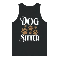 Dog Sitter Job Dogs Puppy Dog Sitting Unisex Tank Top - Black – 1