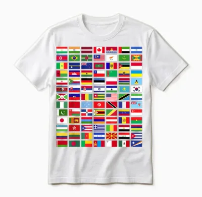 All Countries Flags of the World 287 Flag International Unisex T-Shirt - White