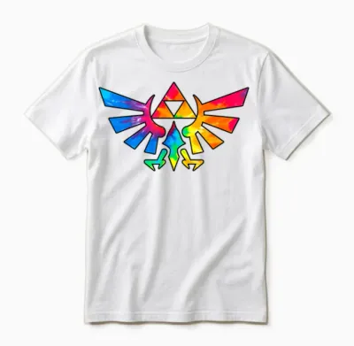 Legend of Zelda Triforce Symbol Tie Dye Unisex T-Shirt - White