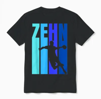 10th Birthday Boys Handball Tenth Birthday T-Shirt, Black Unisex T-Shirt - Black