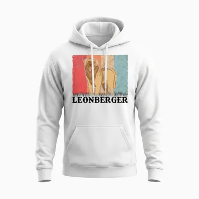 Leonberger Retro Unisex Hoodie - White