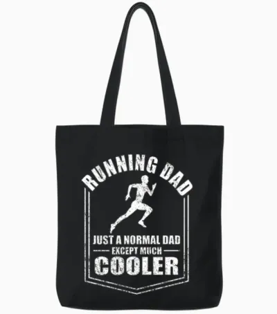 Running Dad Normal Dad Except Cooler Fathers Day Tote Bags - Black