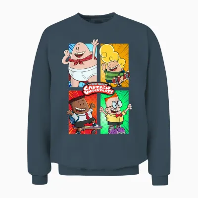 Captain Underpants the First Epic Movie 4 Square Friends Unisex Sweatshirt - Dark Heather