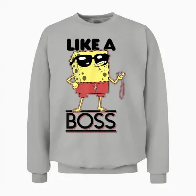 Spongebob Squarepants Lifeguard Like a Boss T-Shirt, Grey Unisex Sweatshirt - Ash