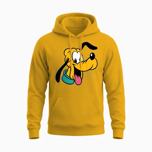 Disney Pluto Big Face Retro Character Trip Matching Unisex Hoodie - Gold