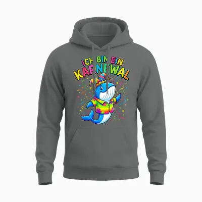 Fasching Ich Bin Ein Karneval 2026 Whale Costume Men's Funny Unisex Hoodie - Graphite Heather