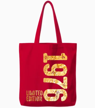 50. Geburtstag Mann Frau 50 Jahre Deko 1976 Geschenk Lustig Tote Bags - Red