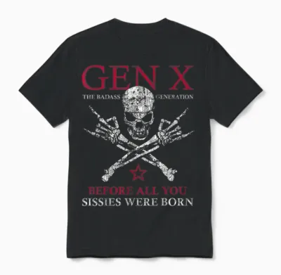 Vintage Gen X T-Shirt "bevor All Eure Weicheier Geboren Wurden [german Language] Skull Rock Unisex T-Shirt - Black