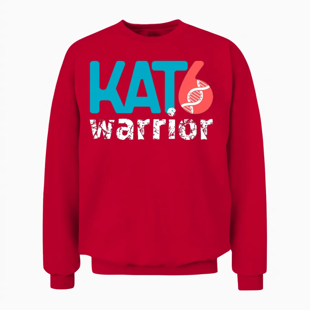Kat6 Warrior Awareness Gift Unisex Sweatshirt in Red