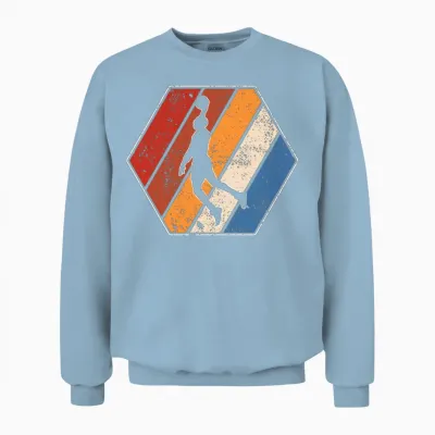 Basketball Retro Unisex Sweatshirt - Light Blue