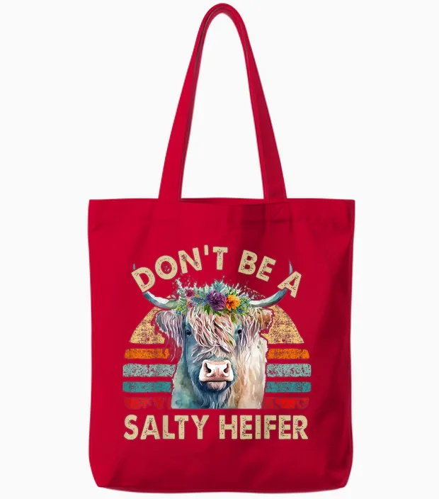 Highland Cow Farm & Country Gift Tote Bags in Red