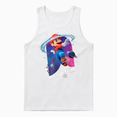 The Super Mario Galaxy Movie Mario Time Unisex Tank Top - White
