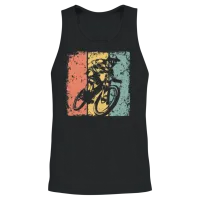 Biking Retro Unisex Tank Top - Black – 2