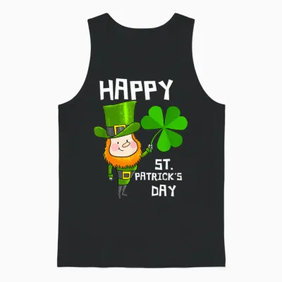 Happy St. Patrick's Day Kobold Erwachsene Männer Frauen Kinder Unisex Tank Top - Black