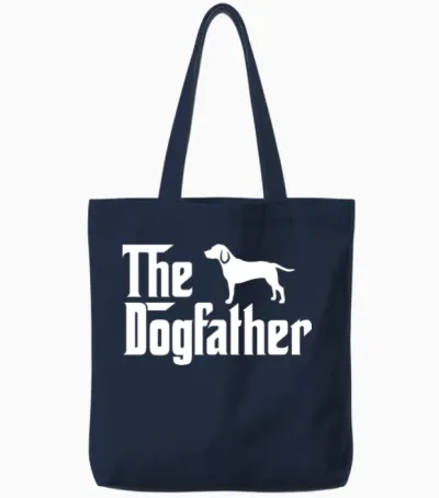 The Dogfather - Funny Beagle Dad Tote Bags - Navy