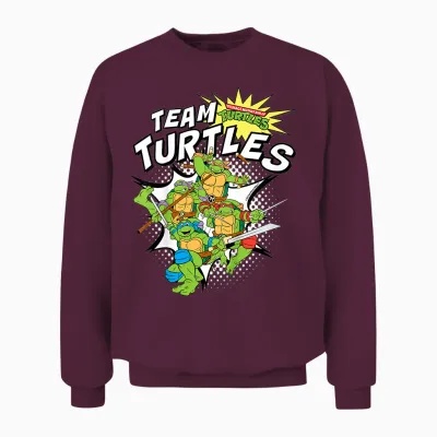 Children's Tmnt Team Turtles Leo Raph Donnie and Mikey Kids T-Shirt, Blue, 2 Unisex Sweatshirt - Maroon