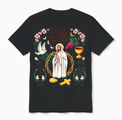 Semaine Sainte Dimanche De Pâques, He Is Risen Croix De Pâques Chrétienne Manche Longue Unisex T-Shirt - Black