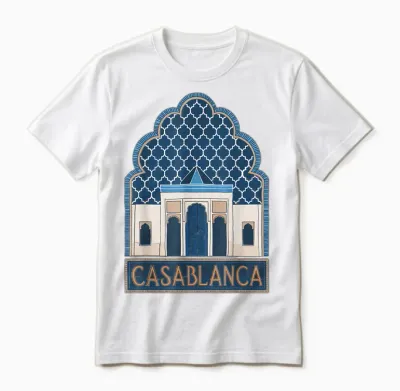 Casablanca Morocco Gift Travel Casablanca Travel to Morocco T-Shirt, Black, S Unisex T-Shirt - White