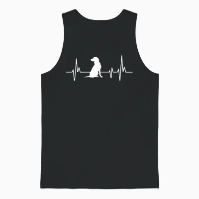 Heartbeat Herzschlag Design Kleiner Münsterländer Hund Unisex Tank Top - Black