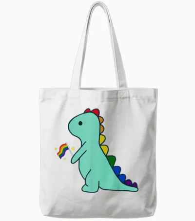 Lgbtq Allysaurus Dinosaurier Regenbogen Flagge Ally Gay Pride Monat Tote Bags - White