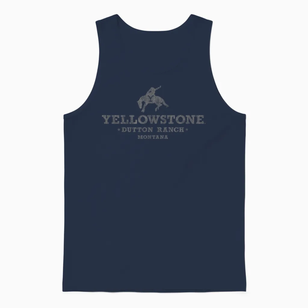 Y Yellowstone Dutton Ranch Text Basic Logo T-Shirt Schwarz Unisex-Erwachsene S Klassische Passform Klassisch Crew-Ausschnitt Kurzarm 21ylst00075a-002 Unisex Tank Top in Navy
