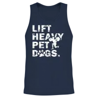 Lift Heavy Pet Dogs - Dog Commands Unisex Tank Top - Navy – 2