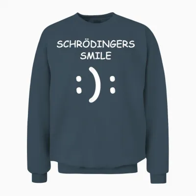 Physical Teacher Student Science Shirt Schrödingers Smile Physics T-Shirt, Black, S Unisex Sweatshirt - Dark Heather